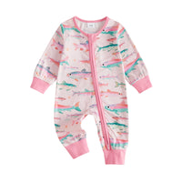 One Fish, Two Fish Zippered Cotton Romper