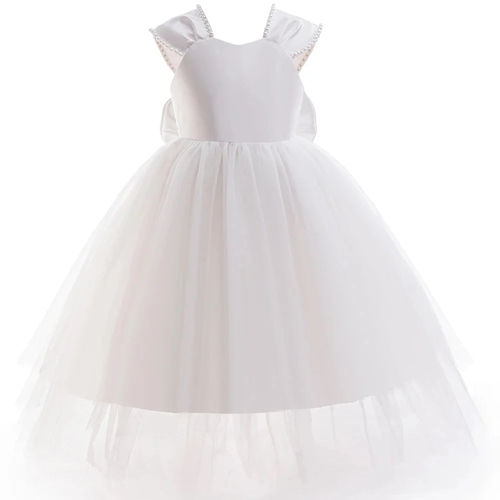 Amelie Elegant White Tulle Dress For Formal Occasions - The Palm Beach Baby Estimated 12 - 22 Day Shipping
