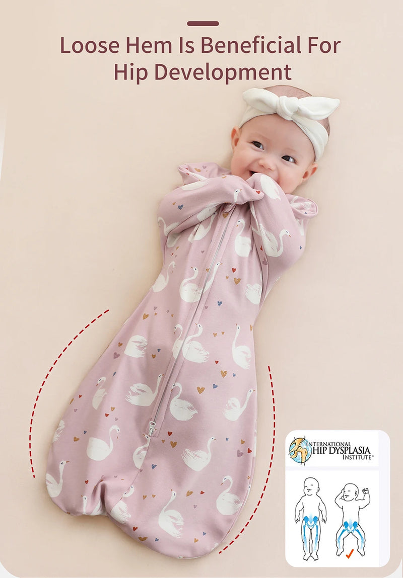 Sleepytime Anti-Kick Infant Sleep Sacks featuring a loose hem for optimal hip development, ensuring comfort for babies.