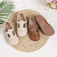 Girls T-Strap Brogue Mary Jane Flats