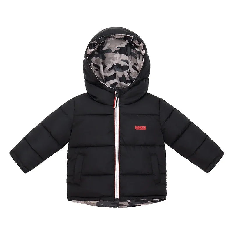 Toasty-Warm Reversible Hooded Boy's Jacket