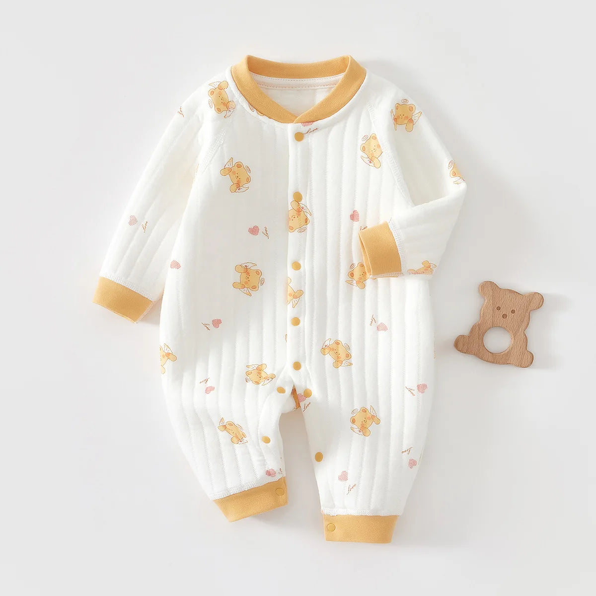 My Little Bear Quilted Cozy Warm  Baby Romper