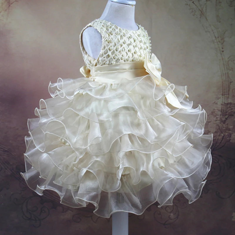 Magdeline Elegant Beaded Special Occasion Dress with Bow - 4 Color Options