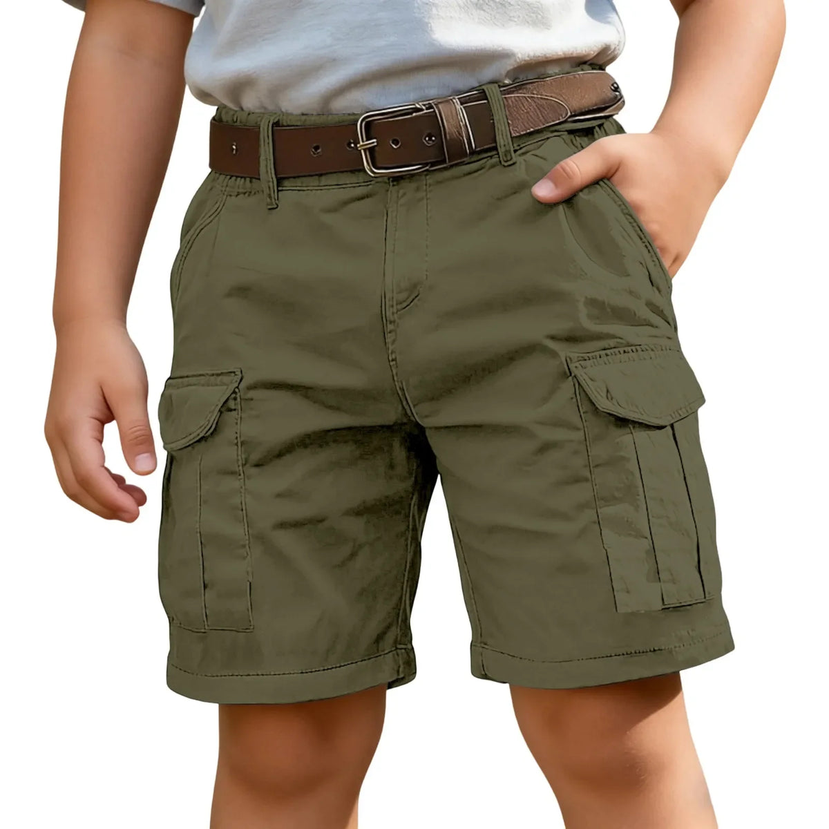 Kids Cotton Cargo Shorts Multi-Pocket - 6 Color Options