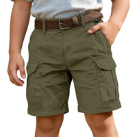 Kids Cotton Cargo Shorts Multi-Pocket - 6 Color Options - The Palm Beach Baby