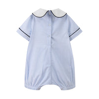Teddy Bear and Stripe Seersucker Romper - Soft, Stylish & Perfect for Summer Adventures - The Palm Beach Baby The Palm Beach Baby