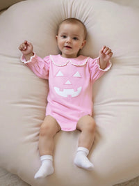 Pumpkin Petootie Pumpkin Little Girl Romper - Palm Beach Pink - The Palm Beach Baby