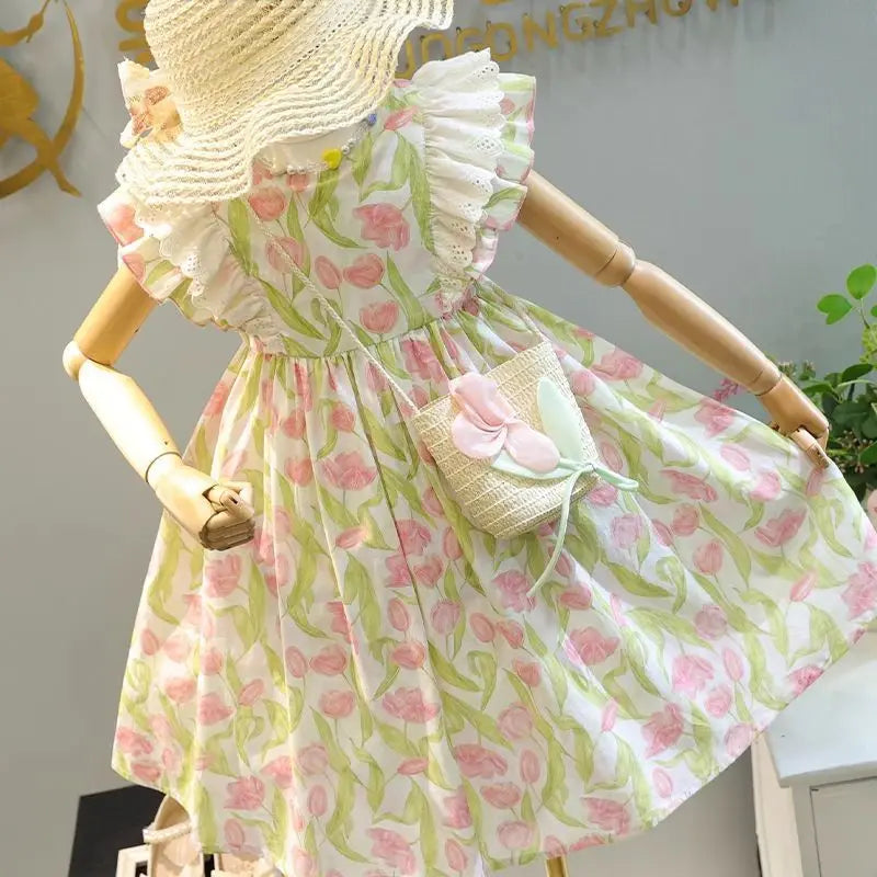 Flowers and Frills Adorable Girls Party Dress  2-12 years - The Palm Beach Baby Estimated 12 - 20 Day Shipping