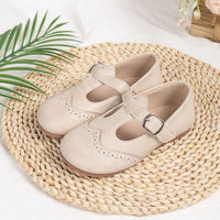 Girls T-Strap Brogue Mary Jane Flats