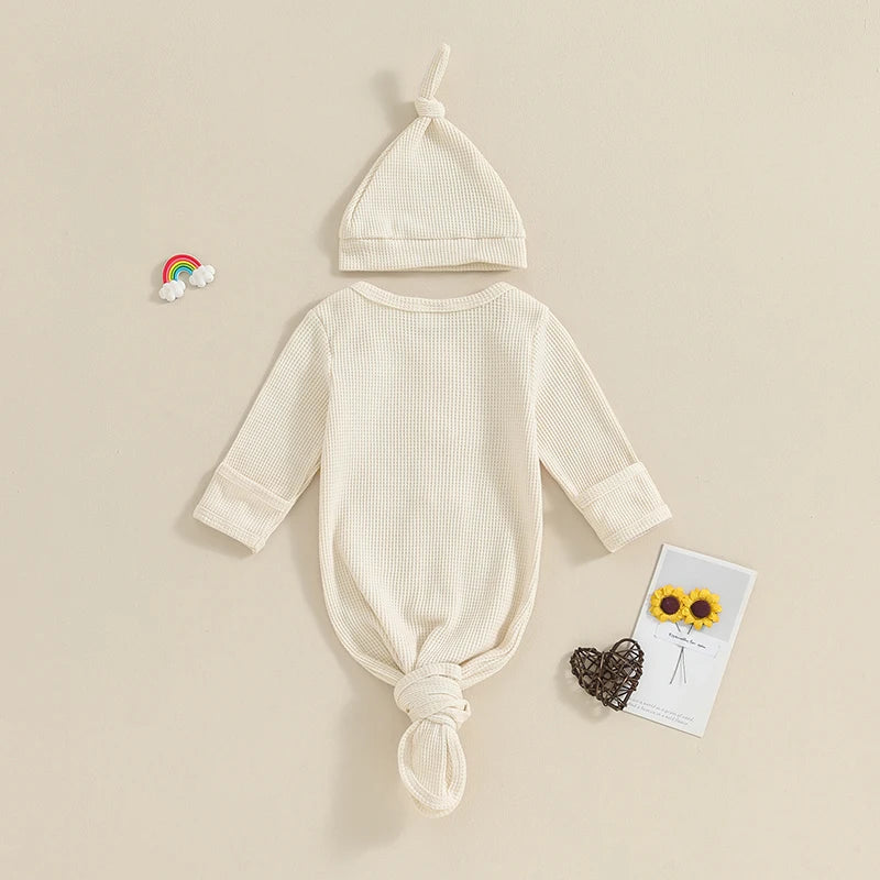 "Logan" Infant's Sleeping Gown + Matching Cap Set