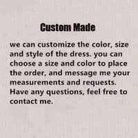 Custom made beige notice stating you can customize dress color, size and style. Message seller for measurements and questions regarding orders.