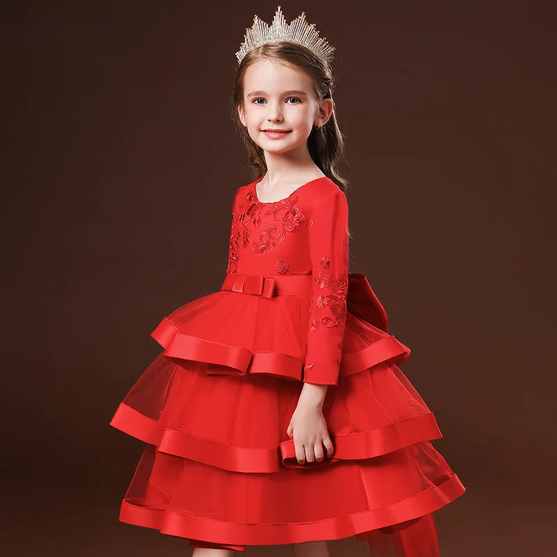 Emmerson Tiered Special Occasion Dress - Satin and Tulle Elegance