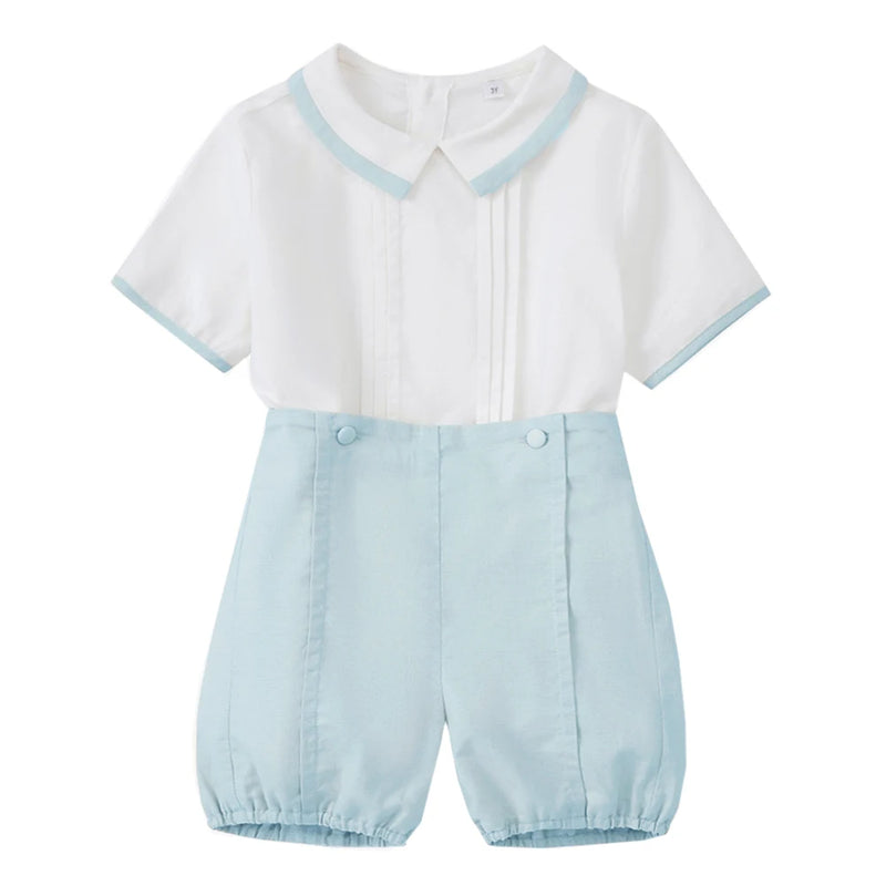 Barton Dapper Boys Summer Solid 2-Piece Shorts Set - 2 Colors