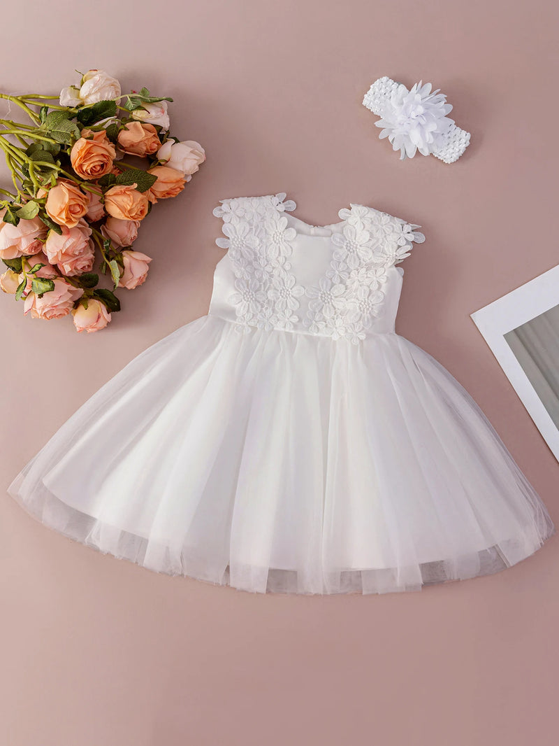 "Priscilla" Lace Special Occasion Dress - White