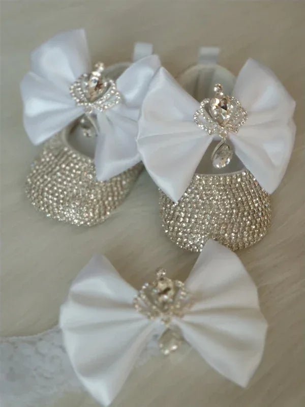 Elegant Rhinestone Crown Shoes & Headpiece Set for Babies - The Palm Beach Baby