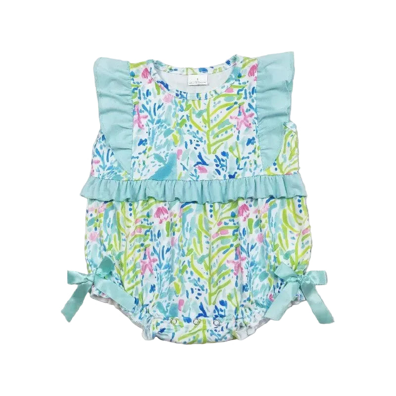 Vivacious Frills Baby Rompers for Girls - Cute Bows & Playful Frills - The Palm Beach Baby Estimated 14 - 20 Day Shipping