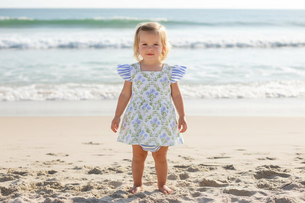 'Palm Beach Dreaming' Boutique Summer Baby Rompers - Cute Bows & Playful Frills - The Palm Beach Baby Estimated 14 - 20 Day Shipping