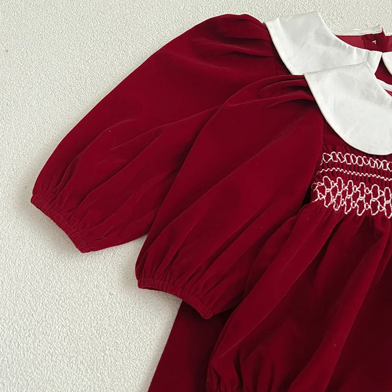 Elizabeth Smocked Holiday Red Bubble