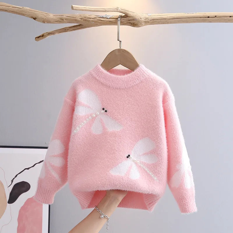 Firefly Kisses Children's Pullover - Palm Beach Pink or Wentworth White