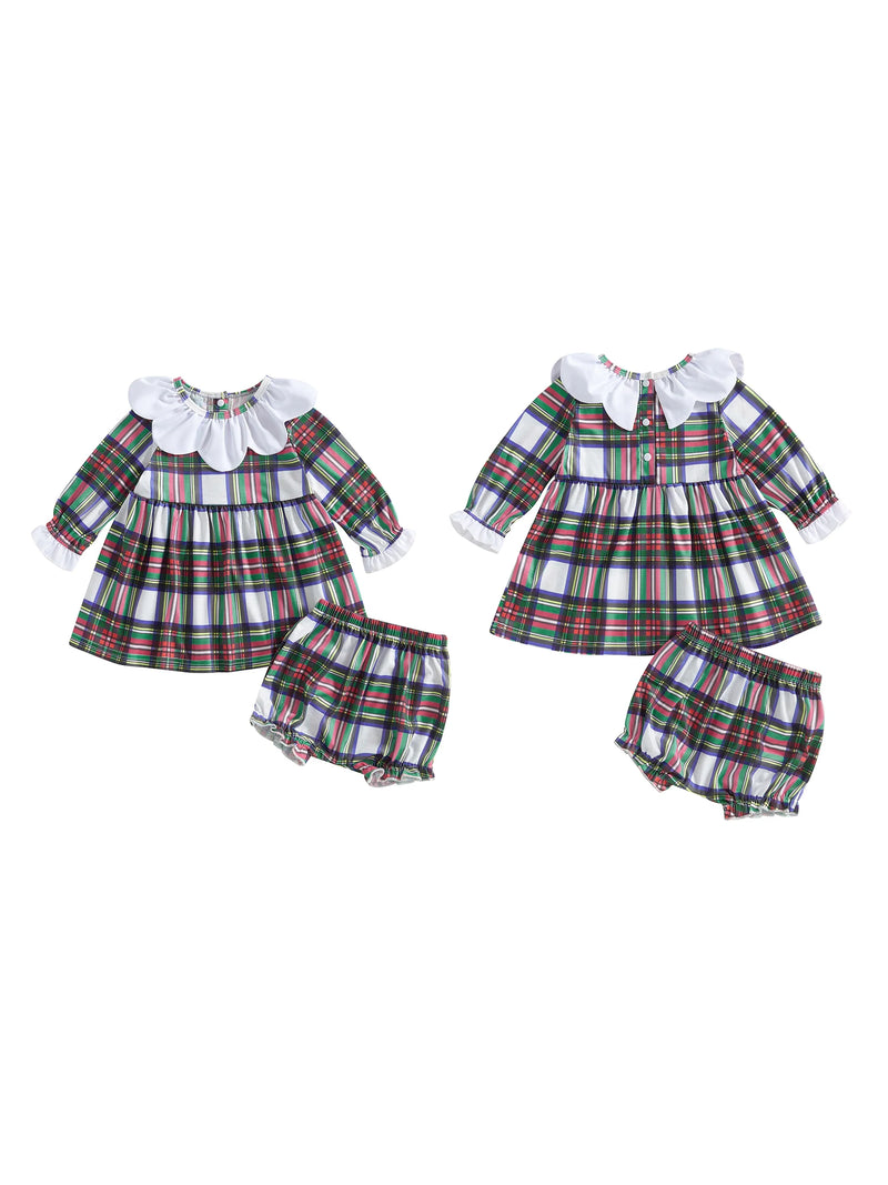 Holly Frilly Plaid Bloomer Dress Set