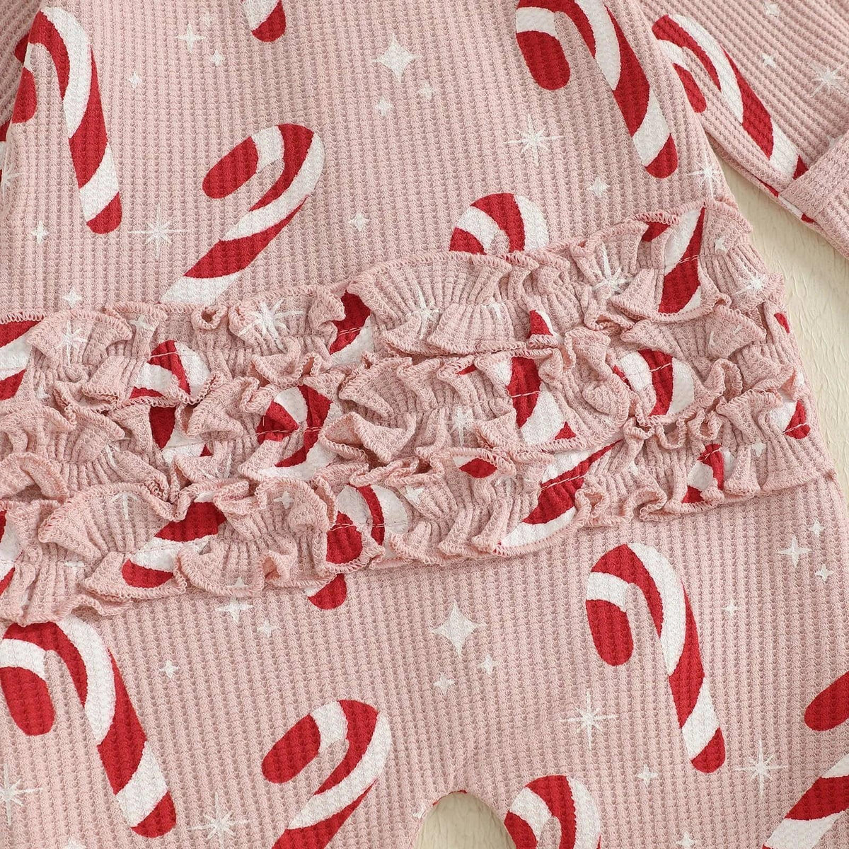Candy Cane Baby Footie - Cozy Infant Holiday Onesie - The Palm Beach Baby