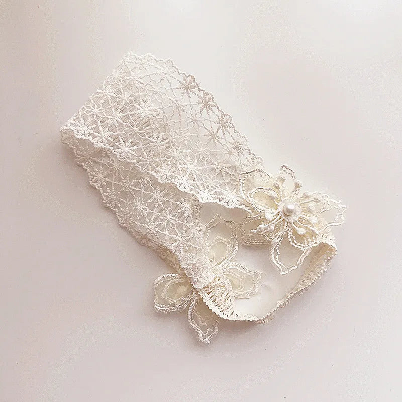 Lace Flowers Whimsical Elastic Headband: 9 Design Options