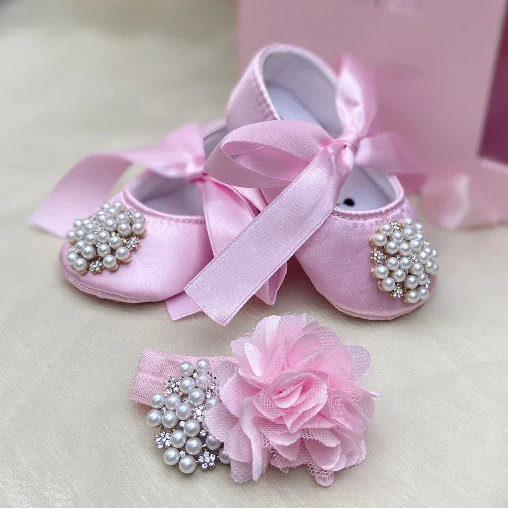 'Charlotte Elise' Lace Baby Girl Shoes for Special Occasions - The Palm Beach Baby