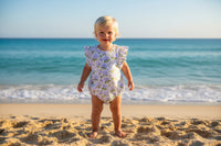 'Palm Beach Dreaming' Boutique Summer Baby Rompers - Cute Bows & Playful Frills - The Palm Beach Baby Estimated 14 - 20 Day Shipping