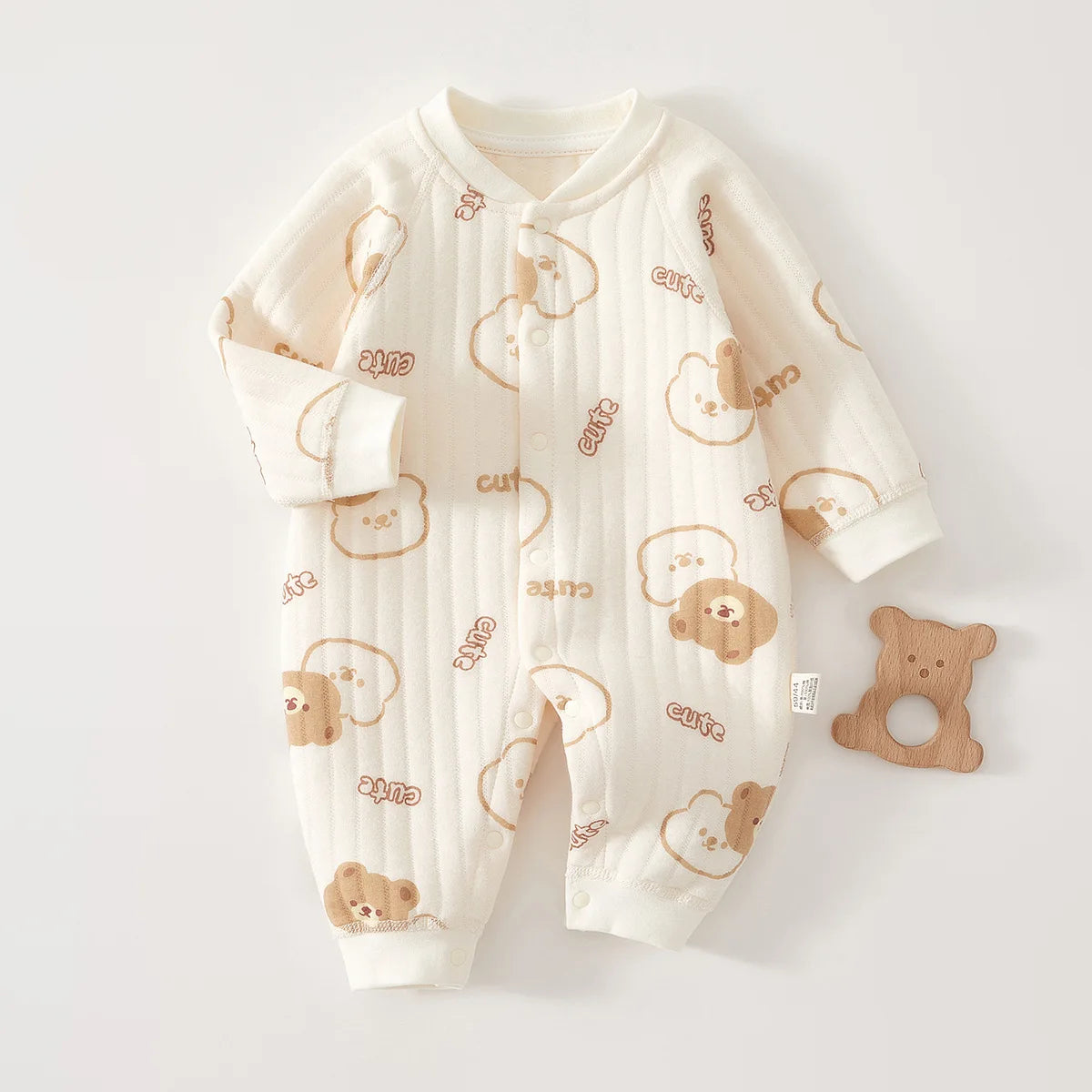 My Little Bear Quilted Cozy Warm  Baby Romper