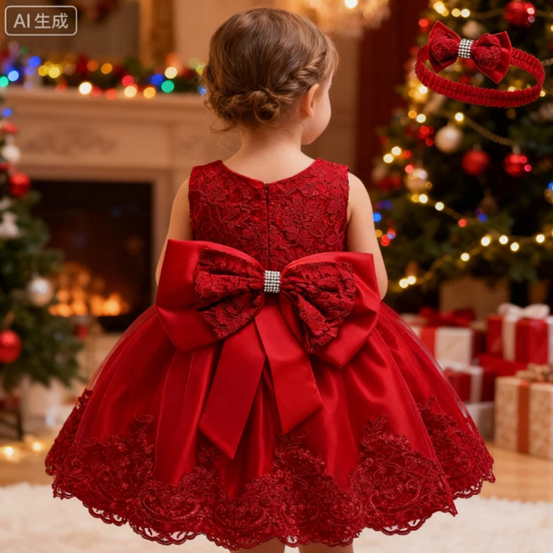Lauren Lace Special Occasion Dress With Headband - The Palm Beach Baby Estimated 14 - 25 Day Shipping