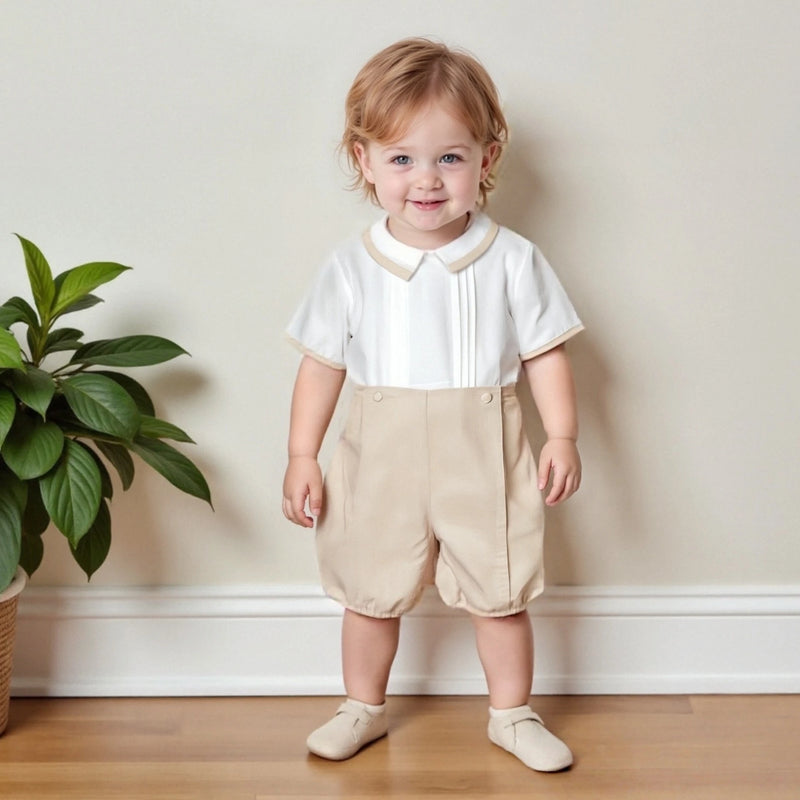 Barton Dapper Boys Summer Solid 2-Piece Shorts Set - 2 Colors