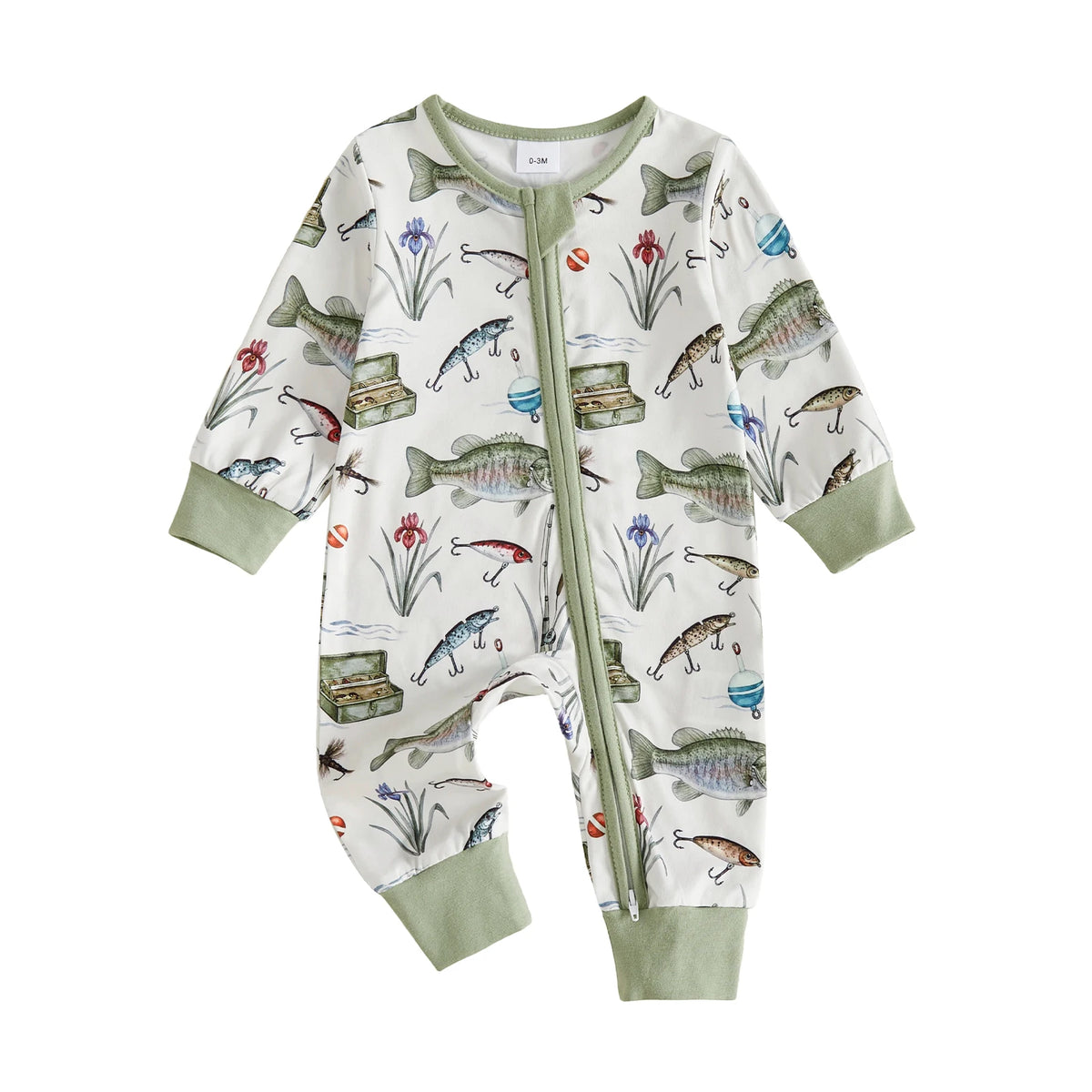 One Fish, Two Fish Zippered Cotton Romper
