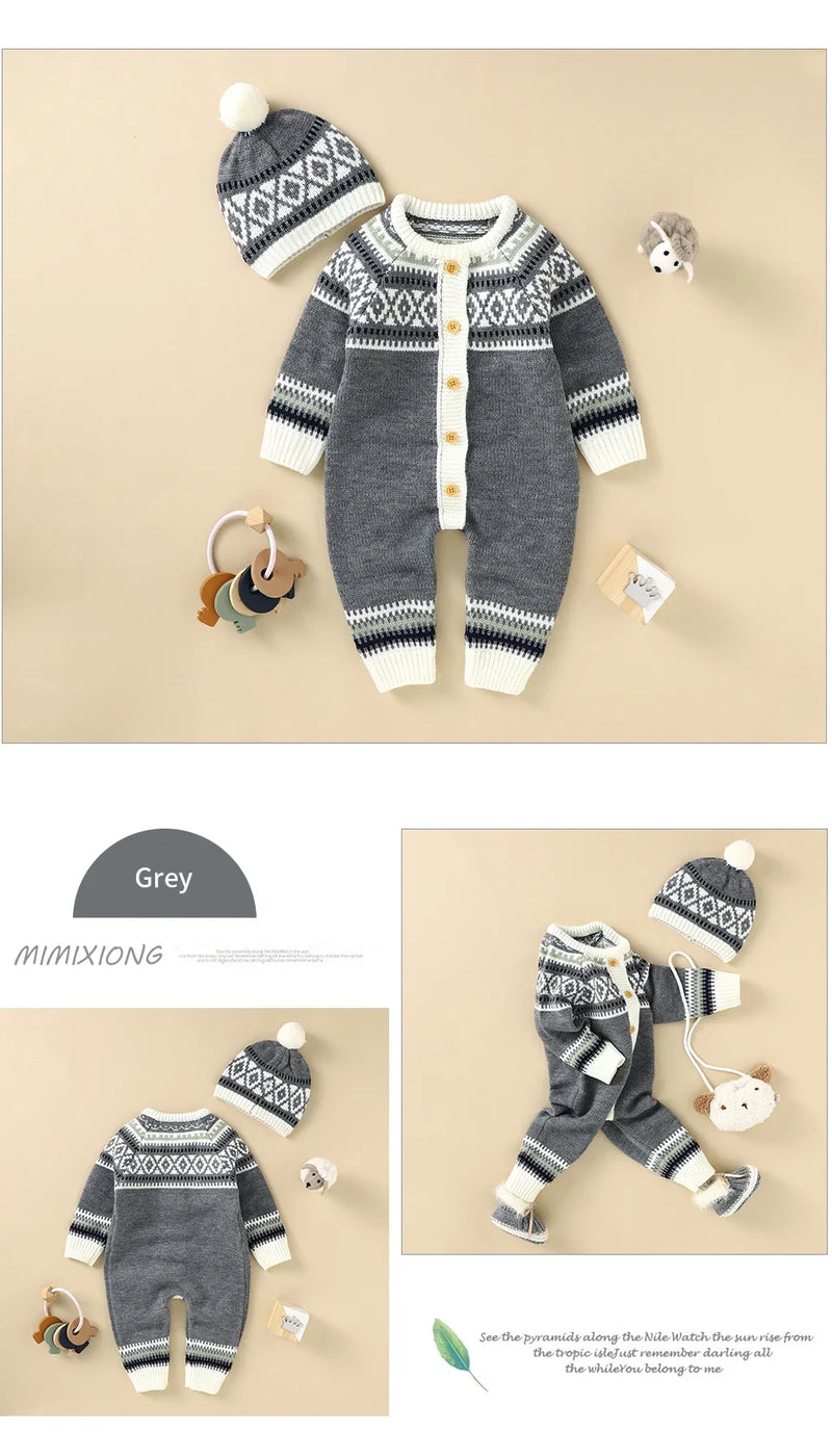 "Morgan" Cozy Warm Knit Romper Set