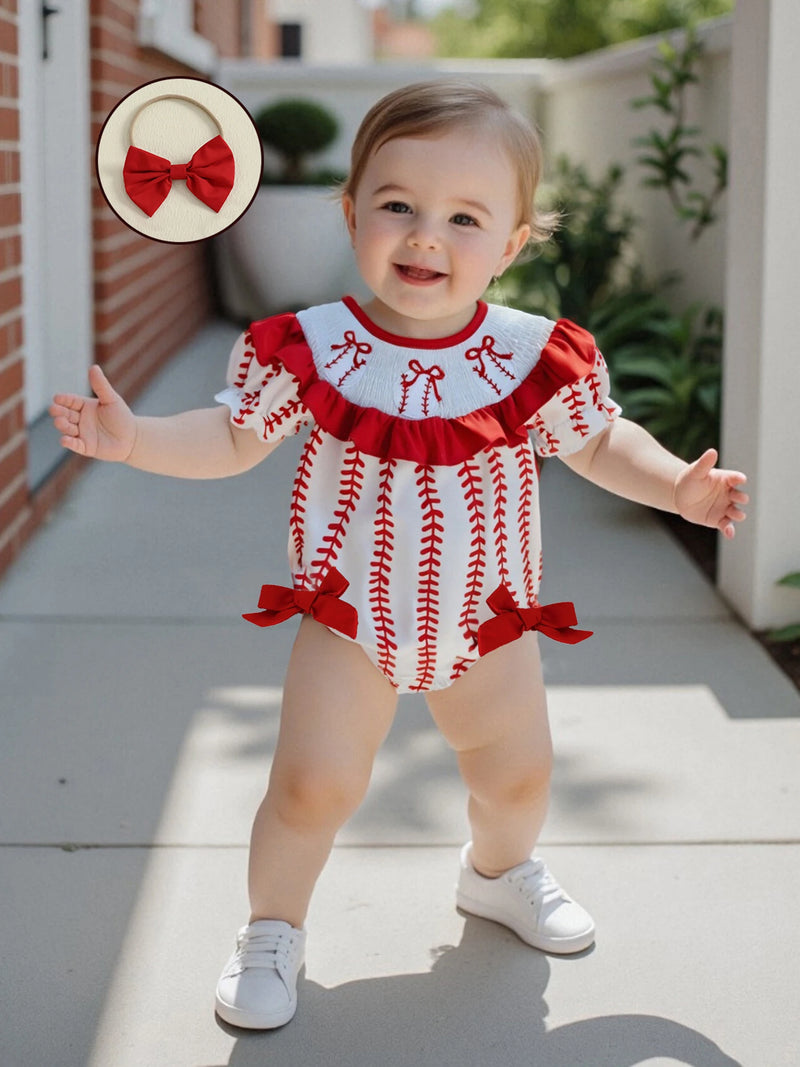 "Baseball Cutie" Themed Ruffles & Bows Bubble
