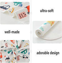 Waterproof baby changing pad cover in cute prints; cotton mat, 50x70 cm or 70x90 cm, newborn-6y