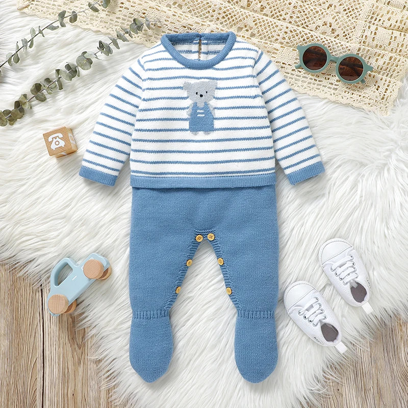 "Beary Cutie" Knit Baby's Romper