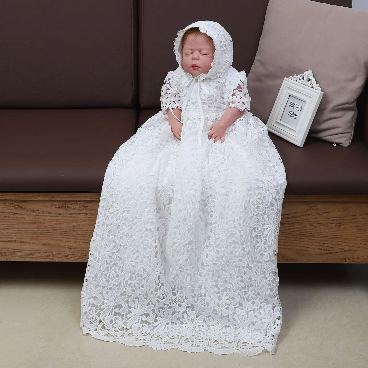 Zoey Elegant Lace Special Occasion Gown With Matching Hat