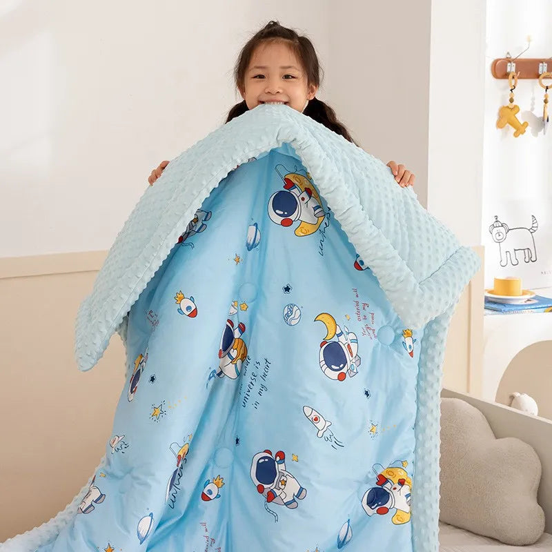 Adorable Cartoon Crazy Children's Cotton Blend Cozy Warm Minky Blanket - The Palm Beach Baby Estimated 13 - 20 Day Shipping