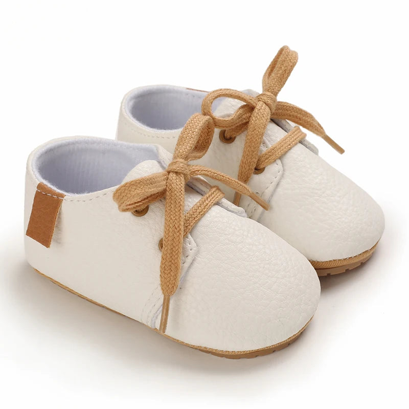 Retro-Baby Faux Leather Rubber Soled Lace-ups  - 8 Colors