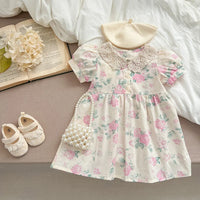 Sweet Celina Polly Pink Floral Lace Collared Dress - The Palm Beach Baby Estimated 15 - 20 Shipping