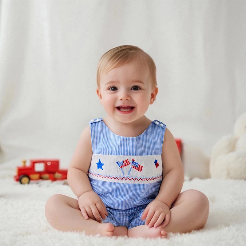 "Red, White, and Blue Cutie" Romper