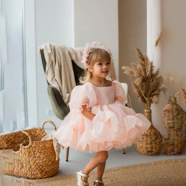Little Girls Fluff and Circumstance Flower Girl and Party Dress V-Back - The Palm Beach Baby Estimated 12 -21 Day Shipping