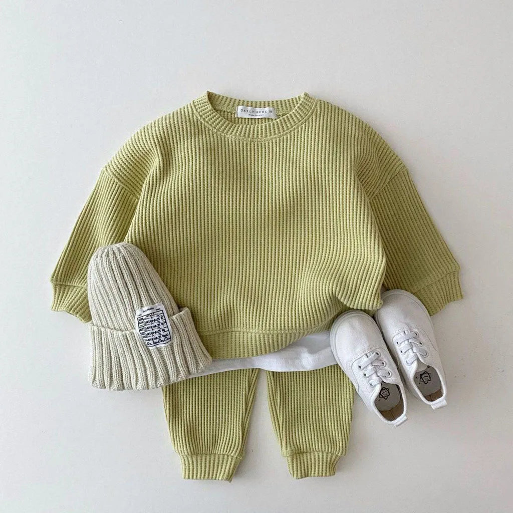 Bryce 2 Piece Fashionable Childrens Waffle Knit Clothing Set