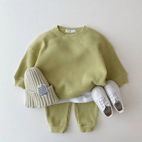 Bryce 2 Piece Fashionable Childrens Waffle Knit Clothing Set - The Palm Beach Baby