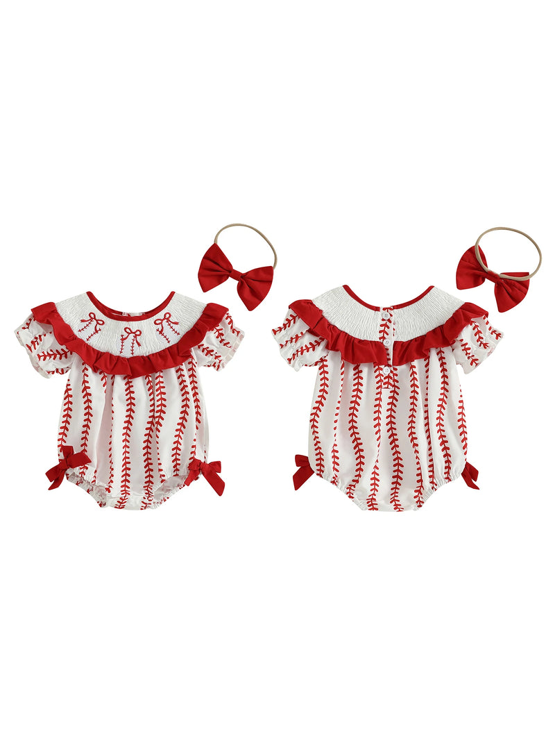 "Baseball Cutie" Themed Ruffles & Bows Bubble