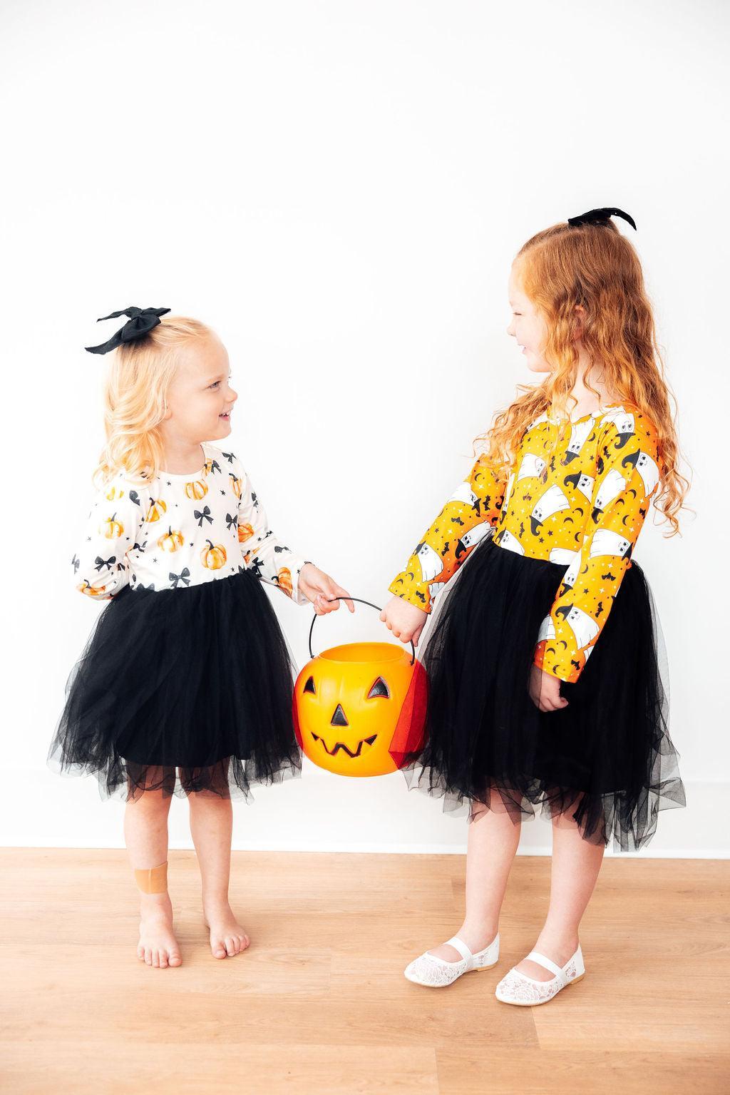 Pretty in Pumpkin Long Sleeve Tutu Dress