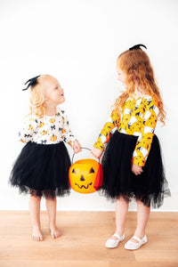 Pretty in Pumpkin Long Sleeve Tutu Dress
