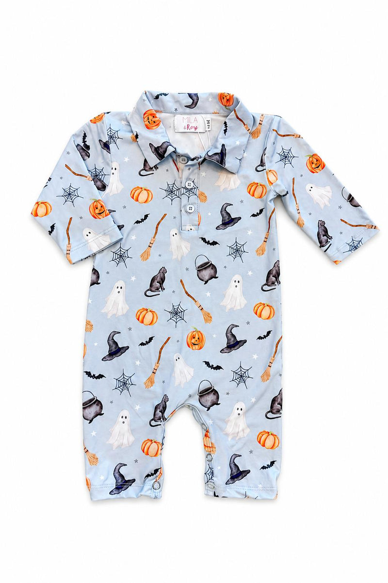 Spooky Season L/S Polo One-Piece - The Palm Beach Baby Mila & Rose ®
