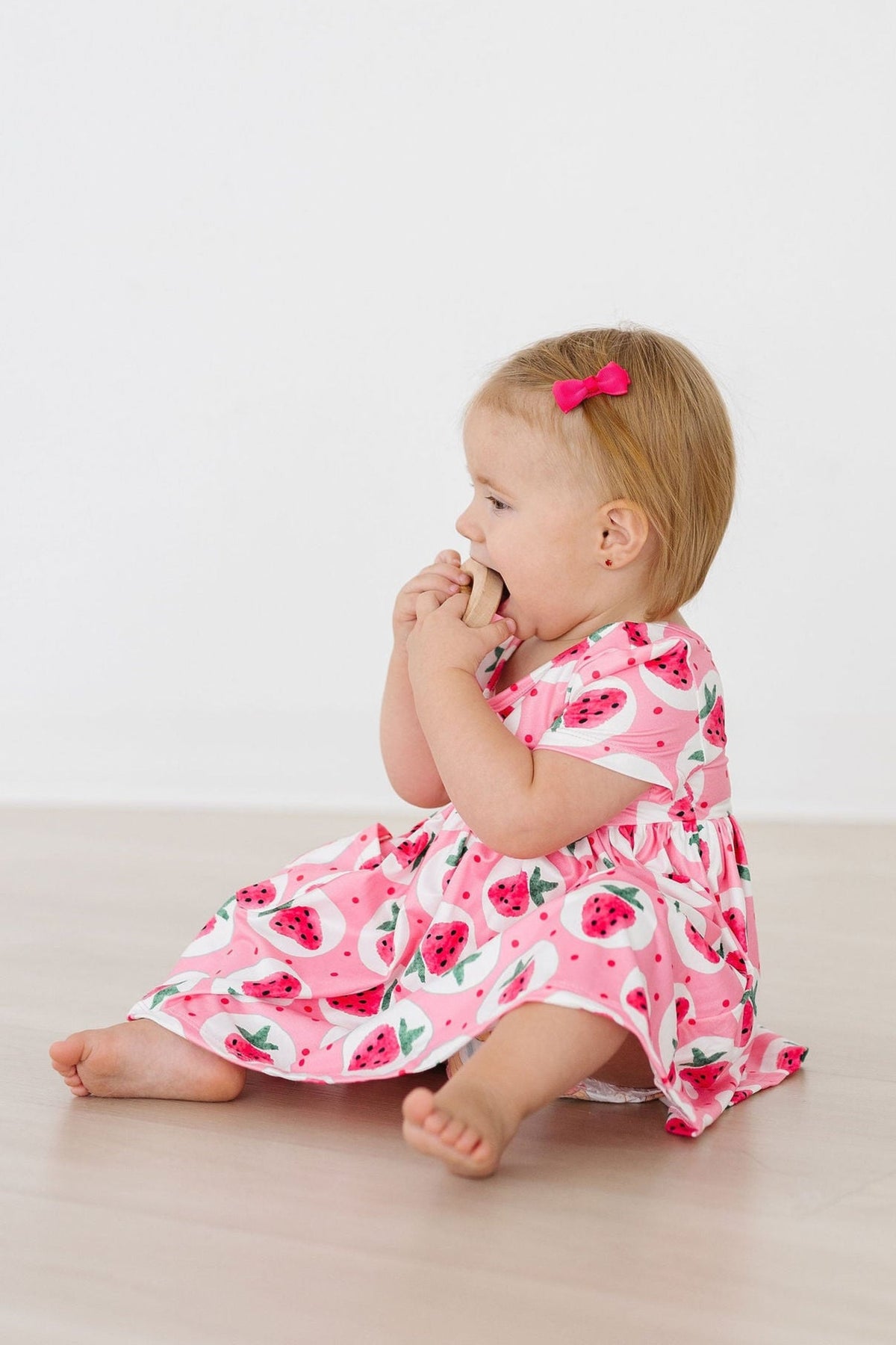 Strawberry Fields Short Sleeve Pocket Twirl Dress for Girls - The Palm Beach Baby Mila & Rose ®