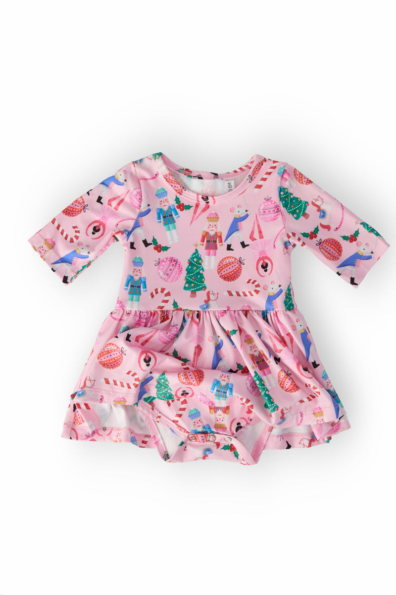 Sugarplum Fairy 3/4 Sleeve Twirl Bodysuit